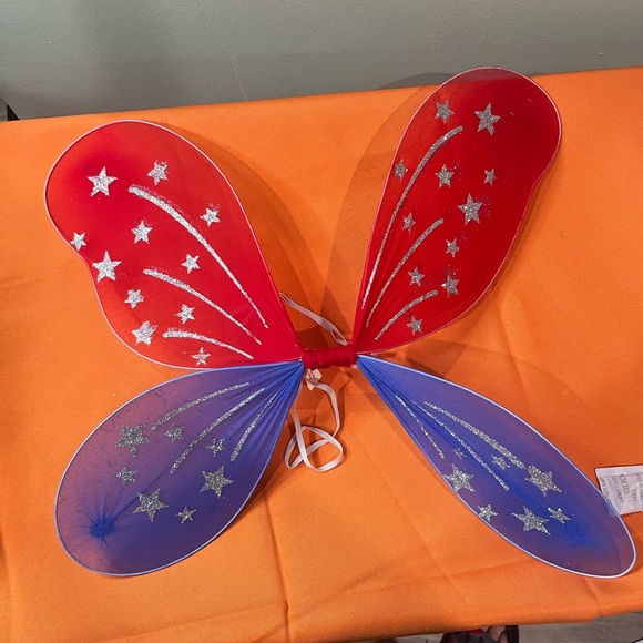 ⚡️⚡️⚡️⚡️Sparkling Red White and Blue Kids Fairy Wings - Picture 1 of 9
